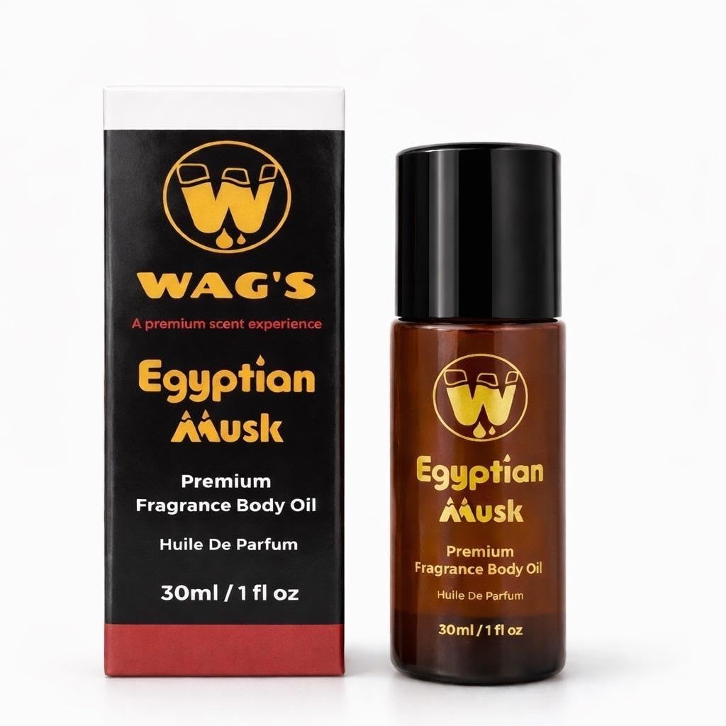 WagsMarket Egyptian Musk Oil, Choose from Roll On to 0.33oz - 4oz Glass Bottle, (1oz Roll On) Beauty & Personal Care WagsMarket