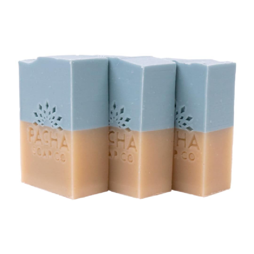 Pacha Soap Co. Sand & Sea Bar Soap - Clary Sage & Sandalwood Scent, Exfoliating & Hydrating, Artisan Face Wash, Hand Cleanser & Body Wash Beauty & Personal Care Pacha Soap Co
