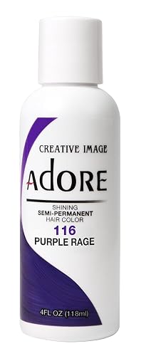 Adore Semi Permanent Hair Color (116 Purple Rage) | Vegan & Cruelty-Free Purple Hair Dye | No Ammonia, No Peroxide, No Alcohol | 4 Fl Oz Beauty & Personal Care Adore