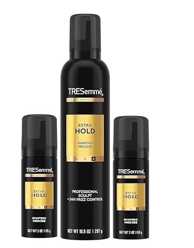 TRESemmé Extra Hold Volumizing Mousse Set - 24H Touchable Hold Hair Mousse for Volume & Sculpting - Includes Two Travel Size 2 oz Bottles + One Full Beauty & Personal Care TRESemmé
