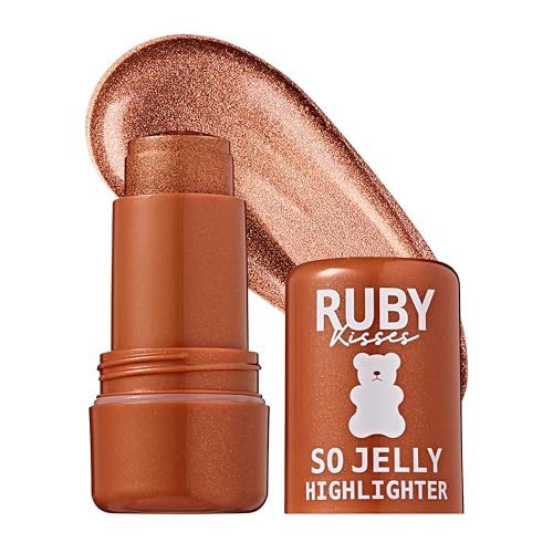 Ruby Kisses So Jelly Highlighter Stick, Cooling Bouncy Gel Highlighter, Buildable Long-Lasting Shimmer, Transfer & Crease Resistant Hydrating Formula Beauty & Personal Care Ruby Kisses