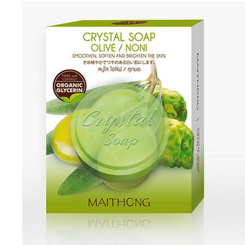 Maithong Crystal Soap (Olive/Noni) 70 Gram. Beauty & Personal Care Maithong