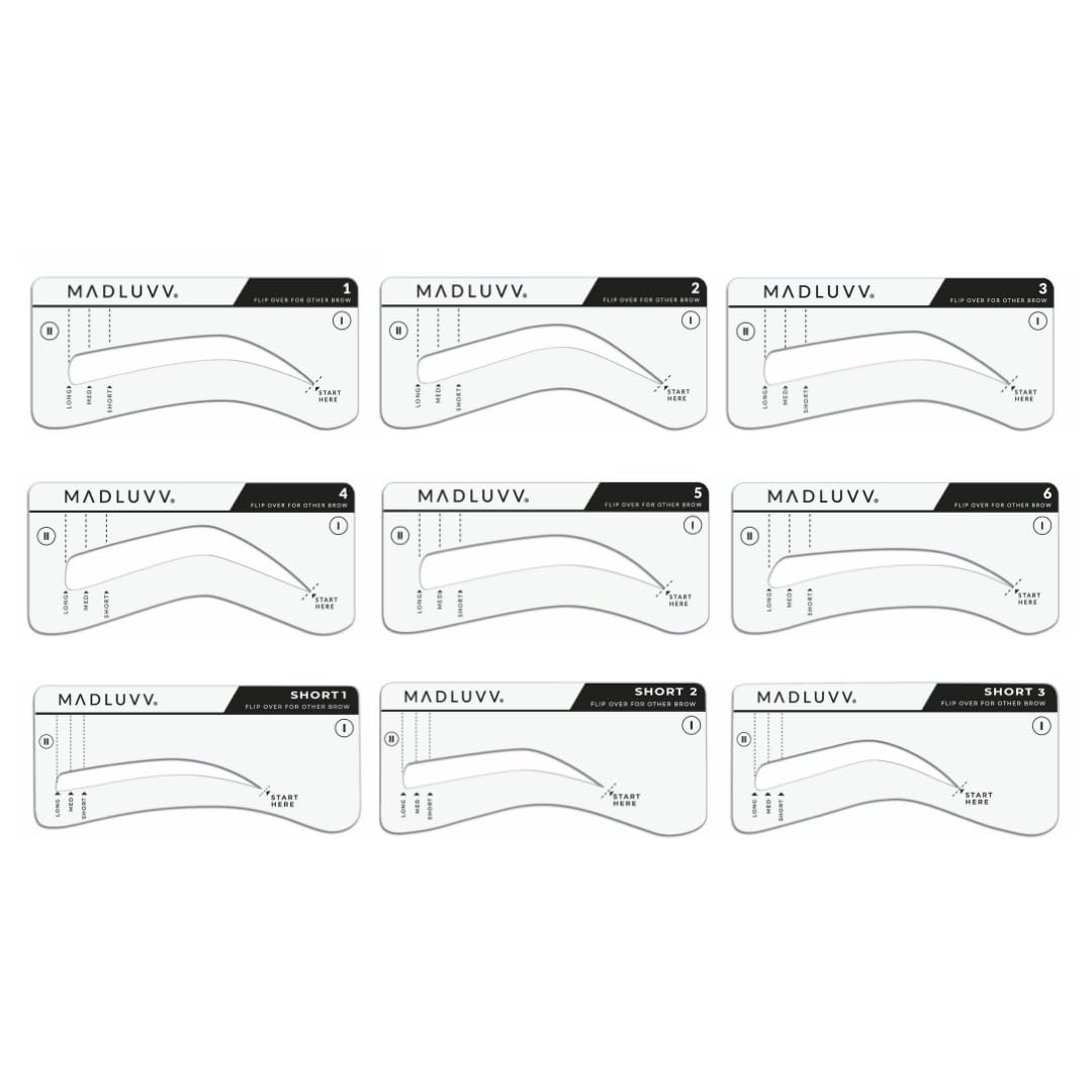 MADLUVV Brow Stamp Kit with Brow Stencils - Easy Eyebrow Shaper for Natural-Looking Brows - Popular Eyebrow Stencil Kit Used by Professionals - 9 Beauty & Personal Care MADLUVV