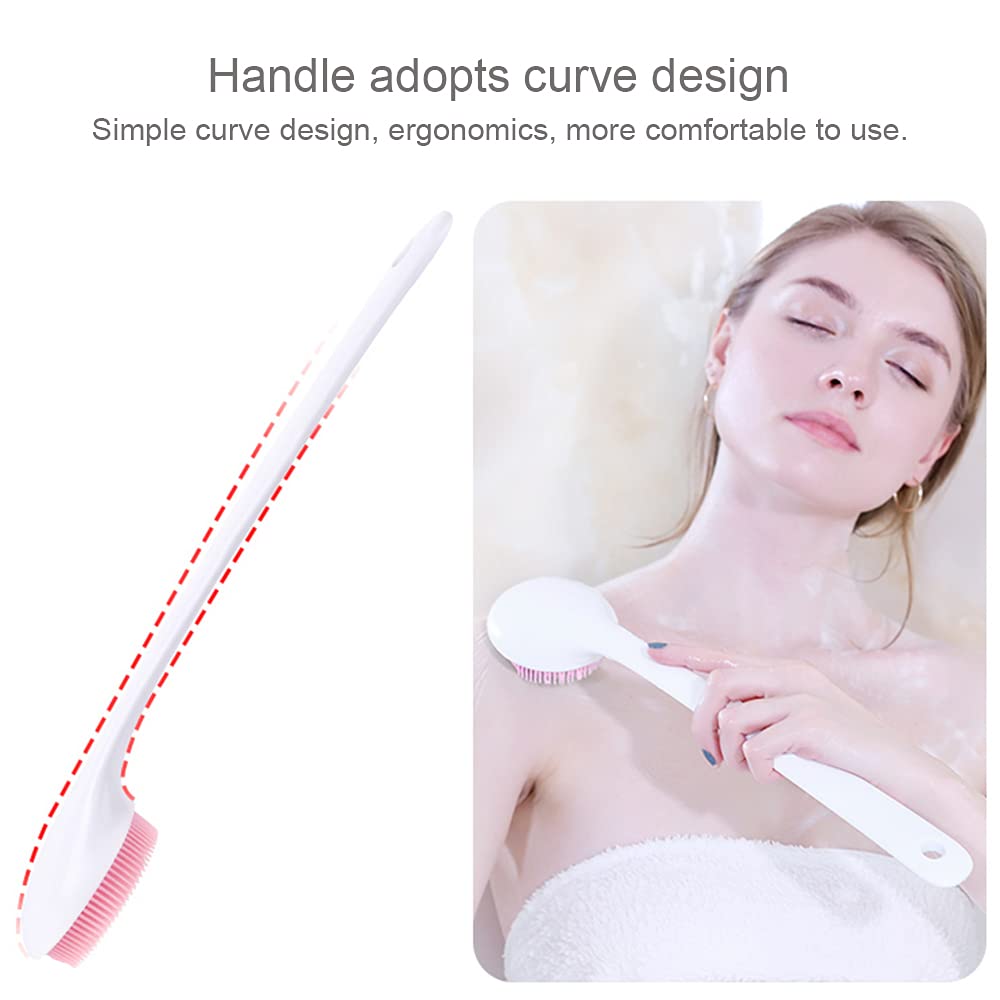 Silicone Back Scrubber for Shower, Back Washer Brush Long Handle with Soft Bristles, Bath Body Shower Exfoliator Brush for Men and Women, BPA Free Beauty & Personal Care V-TOP