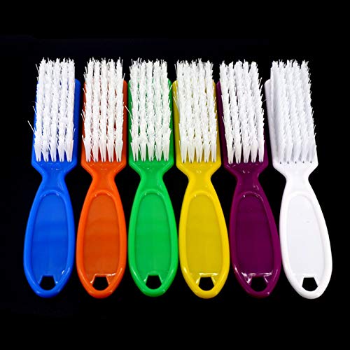6 Pcs Handle Grip Nail Brush,Nail Cleaning Brushes for Toes and Fingernail Beauty and Personal Care SQULIGT