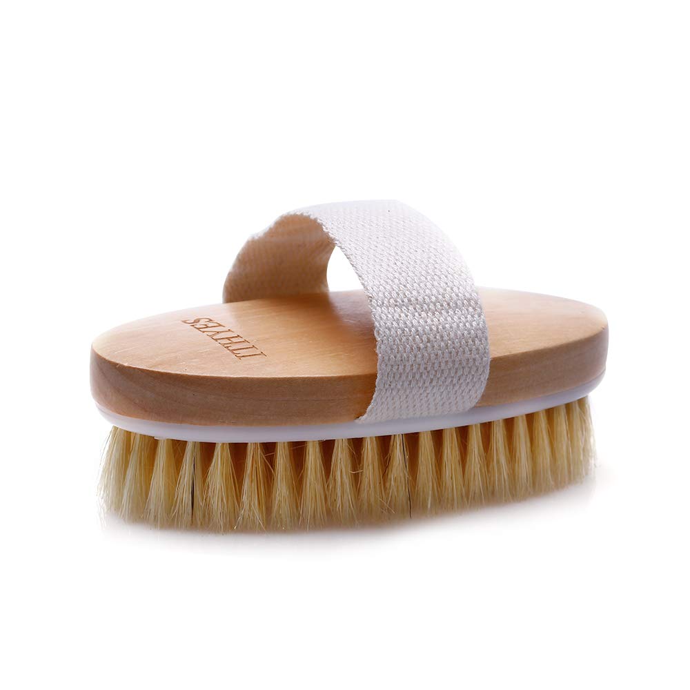 Ithyes Dry Brushing Body Brush Exfoliating Brush Natural Bristle Bath Brush for Remove Dead Skin Toxins Cellulite,Treatment,Improves Lymphatic Beauty & Personal Care Ithyes