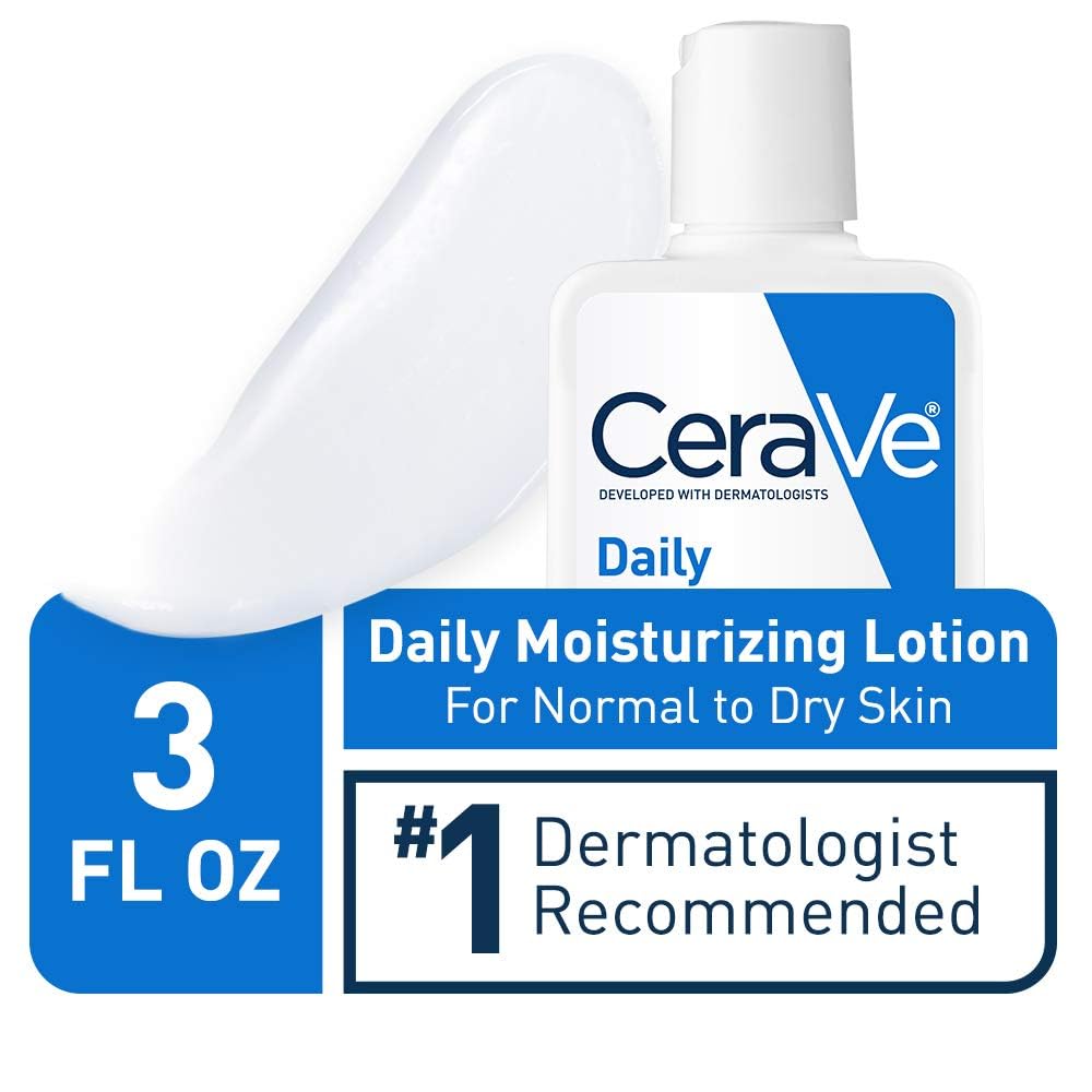 CeraVe Daily Moisturizing Lotion | 3 Ounce | Face & Body Lotion for Dry Skin with Hyaluronic Acid | Fragrance Free Beauty & Personal Care CeraVe