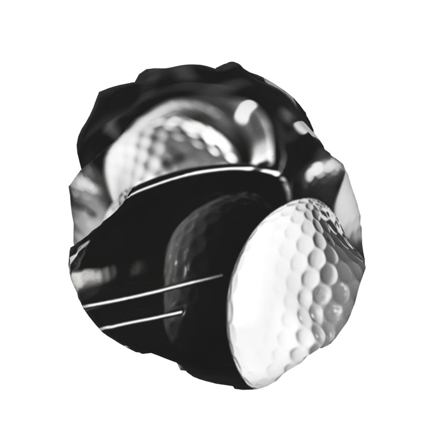 Black and White Golf Shower Cap for Women Men Large Reusable Shower Bonnet Double-Layer Waterproof Bath Caps Elastic Band Hair Hat for All Hairstyles Beauty and Personal Care BWLHJKE