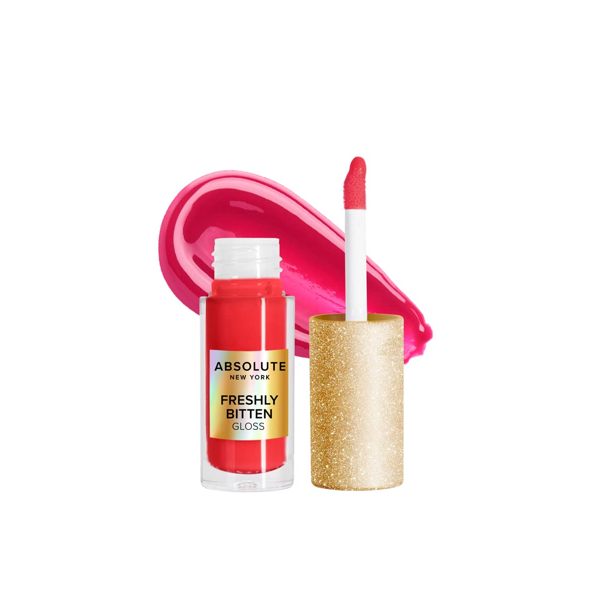 Absolute New York Freshly Bitten Gloss, Non Sticky, Weightless Lip Gloss with Jojoba Oil (Bare Touch Vivid Red, .8 Oz) Beauty & Personal Care Absolute New York