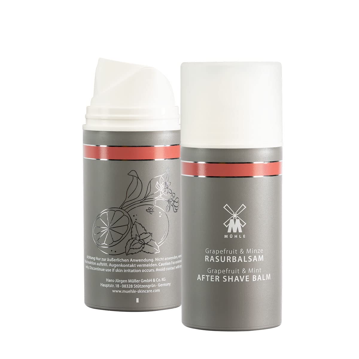 MÜHLE Grapefruit & Mint Aftershave Balm, 100ml - Aftershave for Men, Soothe & Nurture The Skin, Vitalizing Mint Oil for Cooling Effect, Post Shave Beauty and Personal Care MÜHLE