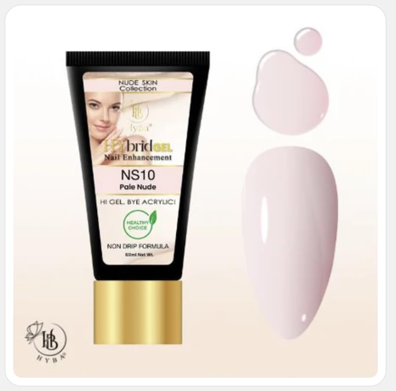 HyGEL Hybrid Nail Gel, Nude Skin Collection SINGLES, 60ml (Pale Nude, NS10)