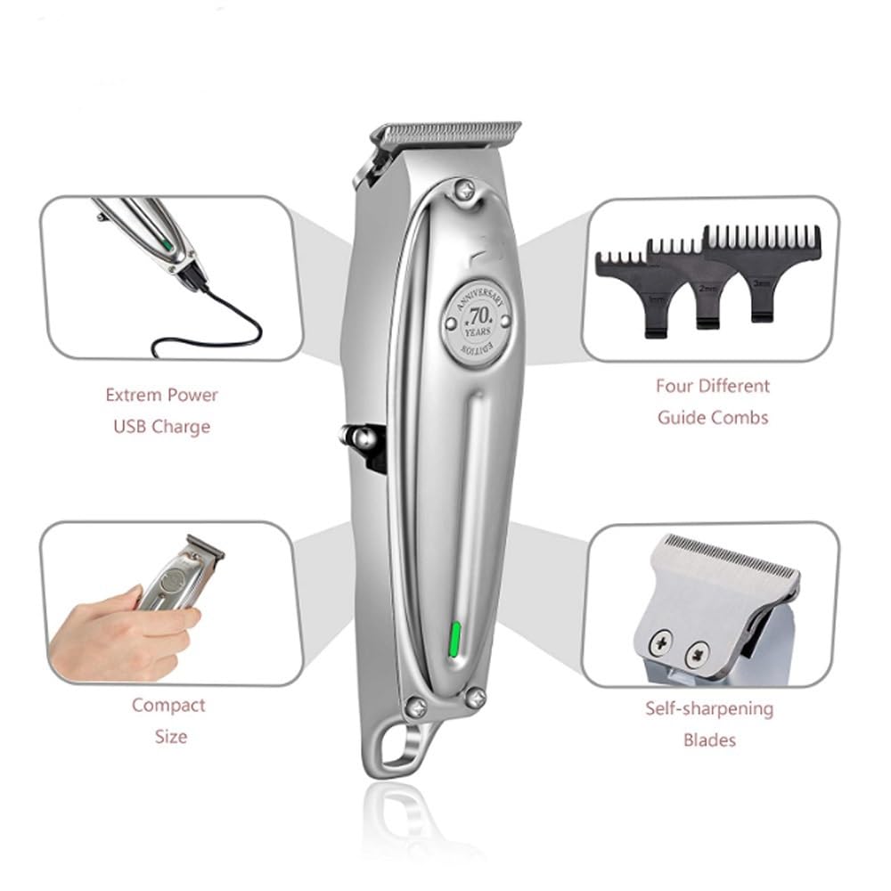 QDKVTNDJZ Mens Hair Clippers, Professional Beard/Hair Trimmer for Men Stylists and Barbers Cordless Rechargeable(Silver) Beauty and Personal Care QDKVTNDJZ