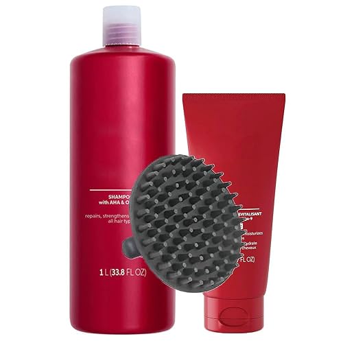 Ultimate Repair Shampoo 1 Liter & Conditioner 16.9oz Duo Set + M Hair Designs Scalp Brush - Keratin-Infused, Damage Repair, Sulfate-Free Hair Care Beauty & Personal Care M Hair Designs