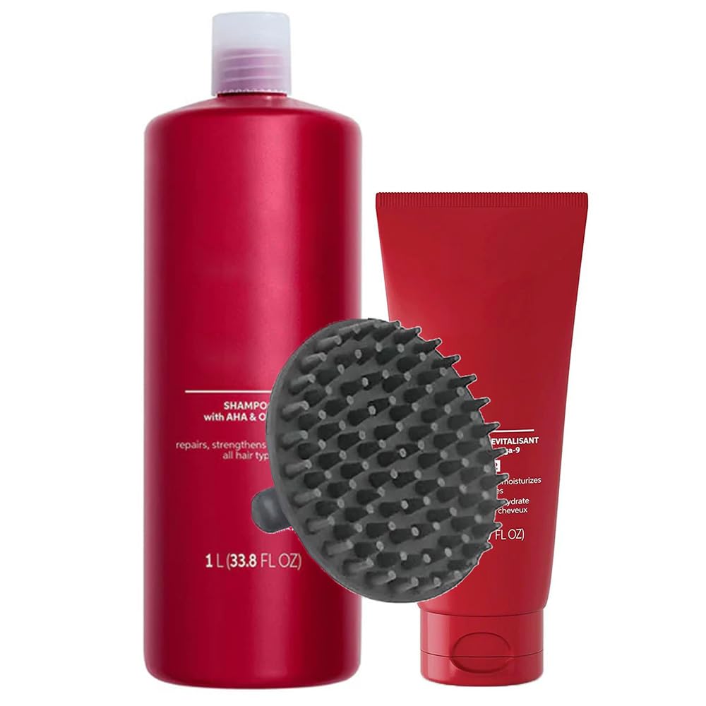Ultimate Repair Shampoo 1 Liter & Conditioner 16.9oz Duo Set + M Hair Designs Scalp Brush - Keratin-Infused, Damage Repair, Sulfate-Free Hair Care Beauty & Personal Care M Hair Designs