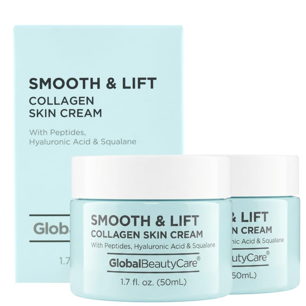 Global Beauty Care Smooth & Lift Collagen Skin Cream - Hydrating Face Moisturizer to Support Skin Elasticity with Peptides, Hyaluronic Acid, Squalane Beauty & Personal Care Global Beauty Care