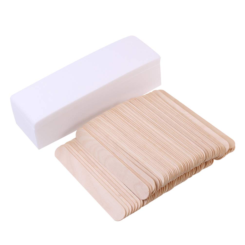 100Pcs Depilatory Strips Wax Sticks for Hair Removal Nonwoven Facial Body Paper Strips Odorless Skin-friendly for Home Salon Use Beauty and Personal Care Milisten
