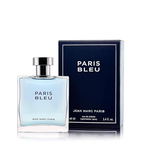 Jean Marc Paris Paris Bleu Homme Eau de Toilette Spray, 3.4 fl. oz., blue, Men's Cologne, Fresh Cologne, Notes of Bergamot, Lavender and Leather Beauty & Personal Care Jean Marc Paris