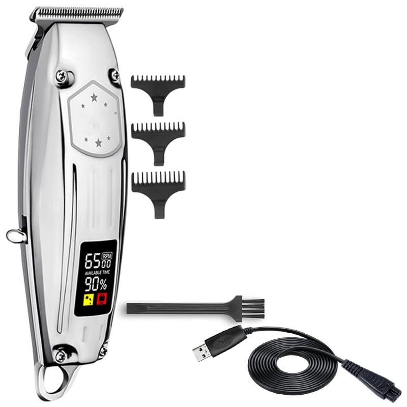 QDKVTNDJZ Hair Clippers for Men, Barber Electric 6500Rpm Lithium Ion Trimmer LCD Display Professional Beard for Full Metal Housing Beauty and Personal Care QDKVTNDJZ