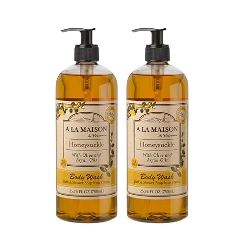 A LA MAISON Hydrating Body Wash Honeysuckle, Uses: Body, Essential Oils, Plant Based, Vegan, Cruelty-Free, Alcohol & Paraben Free (25.36 oz, 2 Pack) Beauty & Personal Care A LA MAISON