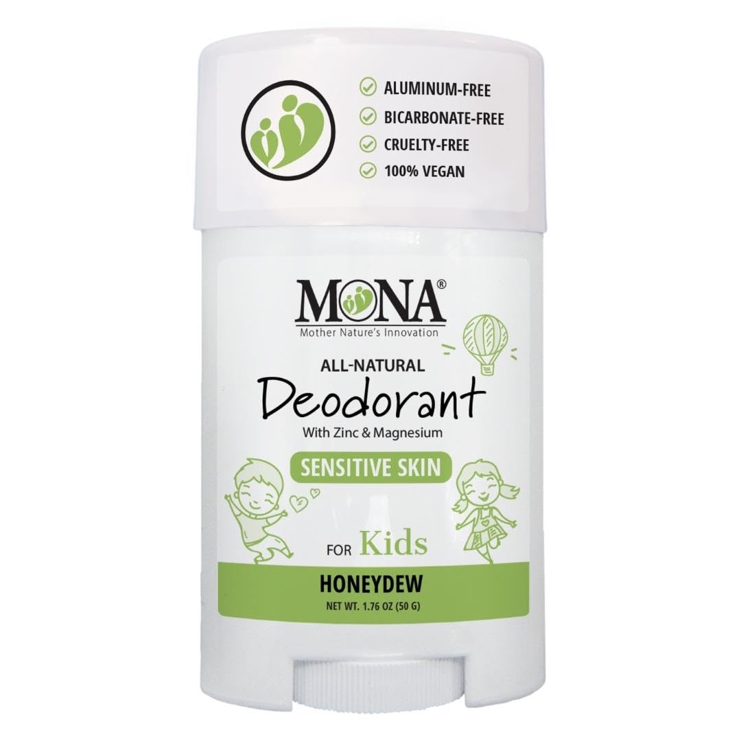 MONA 100% Natural Deodorant for Kids, Preteens & Teens - No Baking Soda, Synthetic Scents or Aluminum - Safe for Girls & Boys with Sensitive Skin Beauty and Personal Care MONA