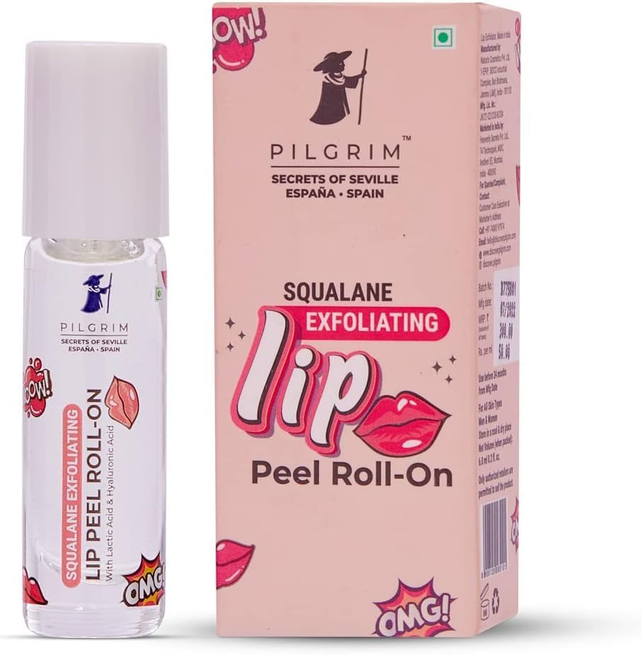 ZOZO Spanish Squalane Lip Peel Roll-on with lactic acid & hyaluronic acid - Squalane exfoliating lip peel for soft, delicate & glossy lips - Lip peel Beauty and Personal Care ZOZO