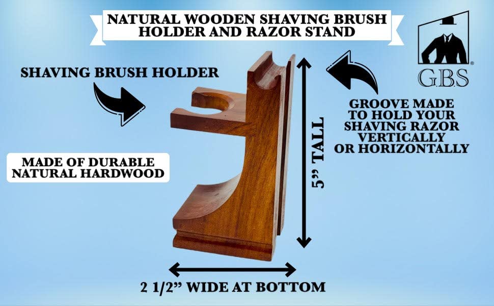 G.B.S GENTS Men's Wood Shaving Bowl & Shave Brush Set with Stand Beauty and Personal Care G.B.S