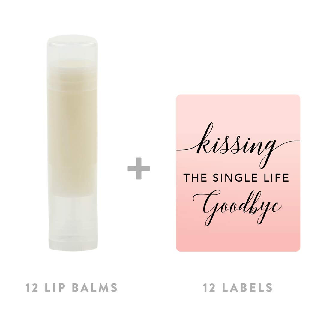 Andaz Press Blush Pink Rose Elegant Bridal Shower Engagement Party, Lip Balm Chapstick Favors, Kissing The Single Life Goodbye, 12-Pack, Bridal Shower Beauty & Personal Care Andaz Press