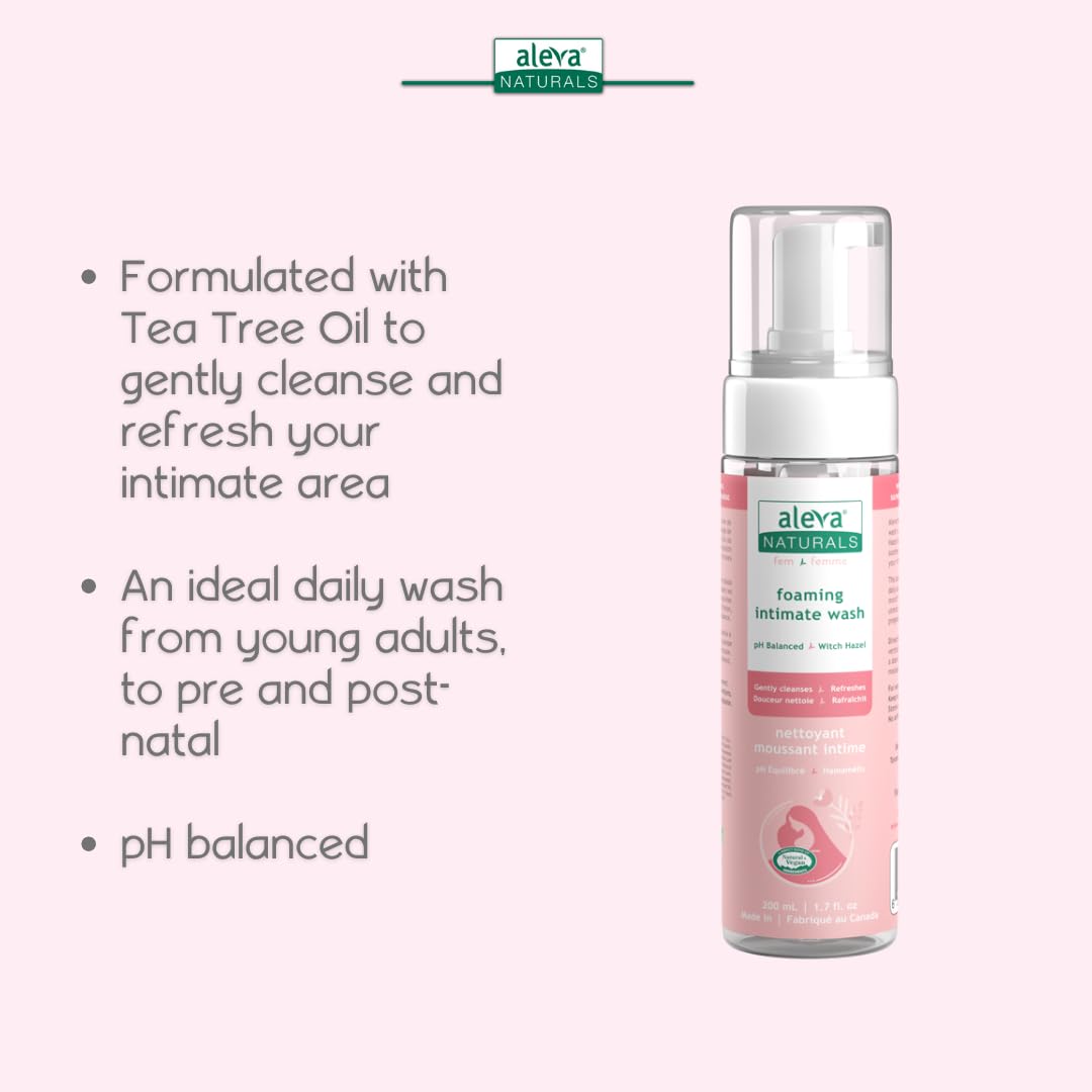 Foaming Feminine Wash |For Intimate Areas |Self-Foaming Pump |pH Balanced |Cleanses and Refreshes |Made with Natural and Organic Ingredients Beauty & Personal Care Aleva Naturals