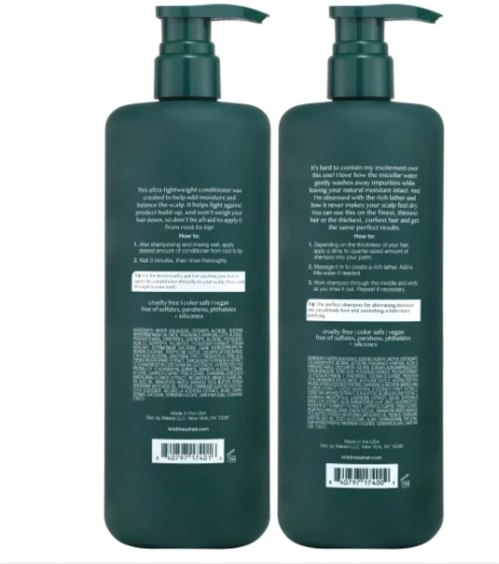 Kristin Ess Scalp Soothing Duo: Purifying Micellar Shampoo (28 fl oz) & Ultra Lightweight Conditioner. Beauty & Personal Care Kristin Ess