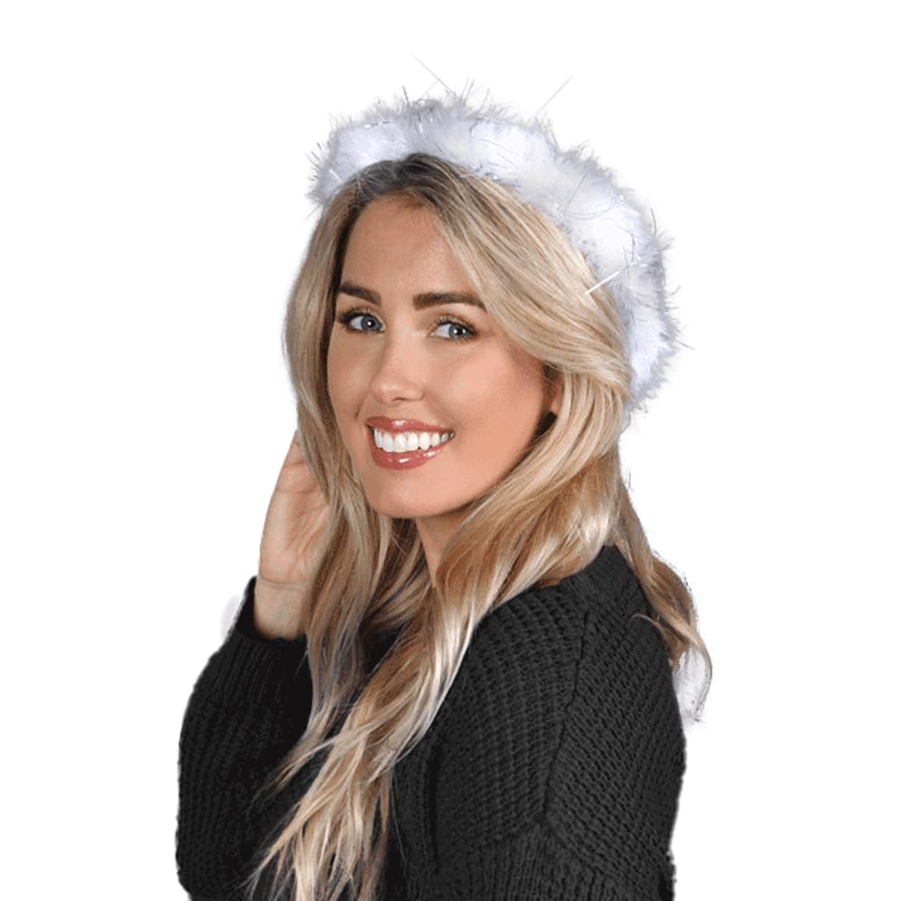 blinkee LED White Feather Angel Halo Crown Headband