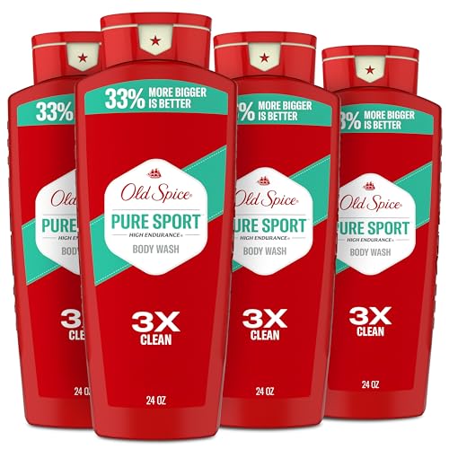 Old Spice Refreshing Body Wash for Men, High Endurance, 3X Defense, 24/7 Shower Fresh with Long Lasting Scent, Pure Sport Scent, 24 oz (Pack of 4) Beauty & Personal Care Old Spice