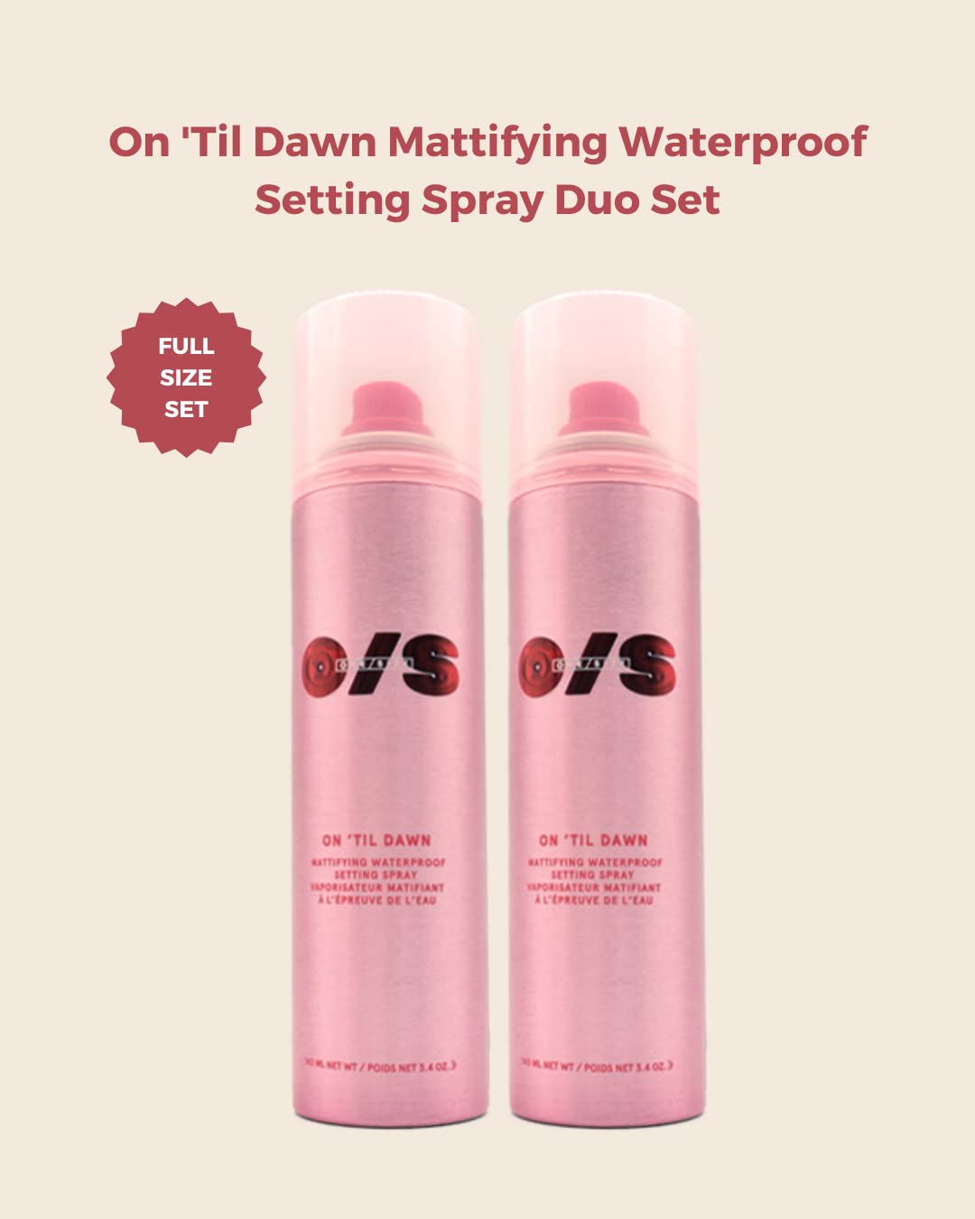 One Size On 'Til Dawn Setting Spray Duo Mattifying Waterproof Setting Spray Duo Holiday Gift Set, Clear Beauty & Personal Care ARTSTAR