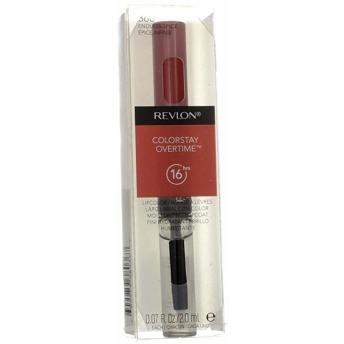 Revlon Liquid Lipstick with Clear Lip Gloss, ColorStay Overtime Lipcolor, Dual Ended with Vitamin E, 360 Endless Spice, 0.07 Fl Oz (Pack of 1) Beauty & Personal Care REVLON