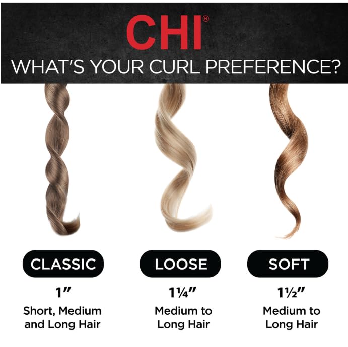 CHI Spin N Curl 1″ Ceramic Rotating Curling Iron, Adjustable Preset Heat Settings for All Hair Types, Salon-Quality Curls & Waves, Auto Shut-Off Beauty and Personal Care CHI