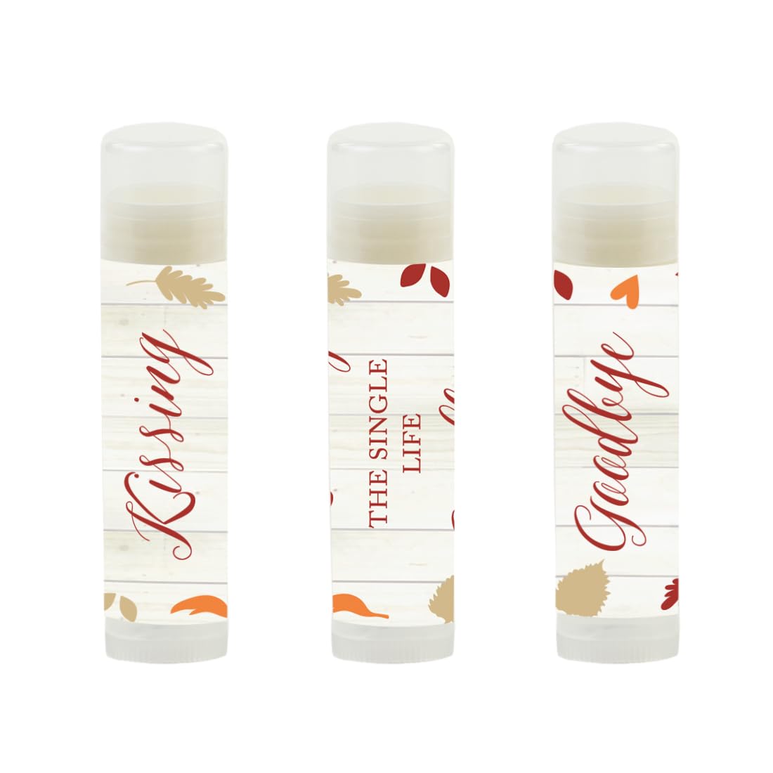 Andaz Press Bridal Shower Bachelorette Party Lip Balm Party Favors, Fallin' In Love Autumn Fall Leaves, Kissing The Single Life Goodbye, Bridesmaid Beauty & Personal Care Andaz Press