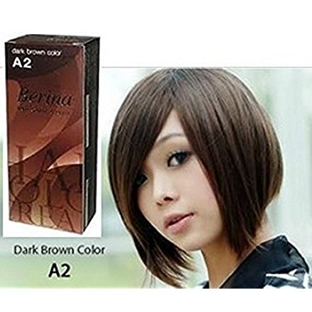 Pack of 1 Box Berina Dark Brown Hair Dye A2 Hair Color Cream Dye Dark Brown 60 G. Super Permanent Fashion Unisex Beauty & Personal Care Berina