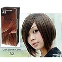 Pack of 1 Box Berina Dark Brown Hair Dye A2 Hair Color Cream Dye Dark Brown 60 G. Super Permanent Fashion Unisex Beauty & Personal Care Berina