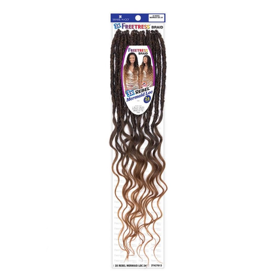 Shake N Go Freetress Synthetic Crochet Braids - 3X Rebel Mermaid Loc 24" (Color:3T427613)