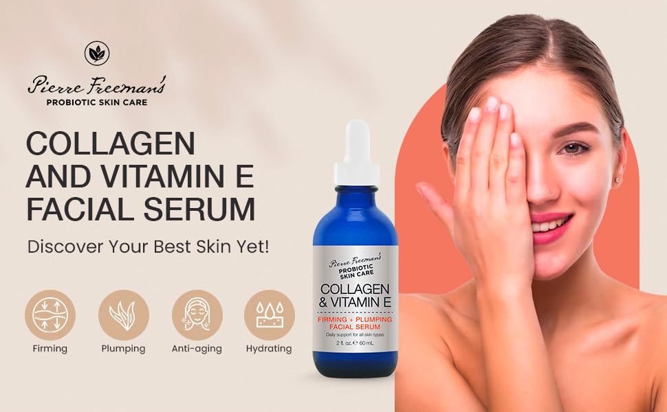 Pierre Freeman's Probiotic Skin Care Collagen & Vitamin E Firming & Plumping Facial Serum (2 oz) Beauty & Personal Care Pierre Freeman's Probiotic Skin Care