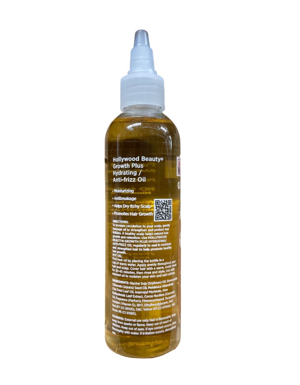 Hollywood Beauty Growth+: Hydrating/Anti-Frizz Oil With Jojoba 4 Oz (Pack Of 2)