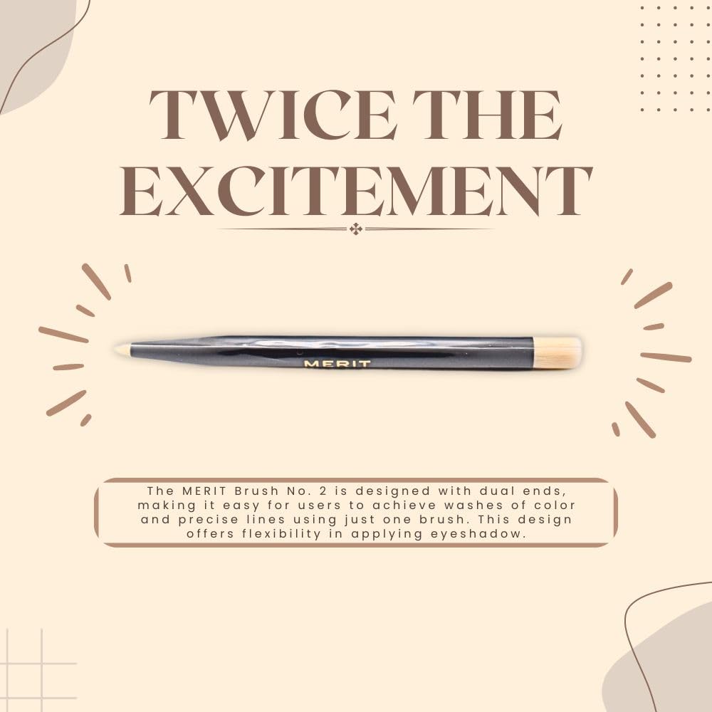 MERIT Brush No. 2 Double Sided Eyeshadow Brush Beauty & Personal Care Merit