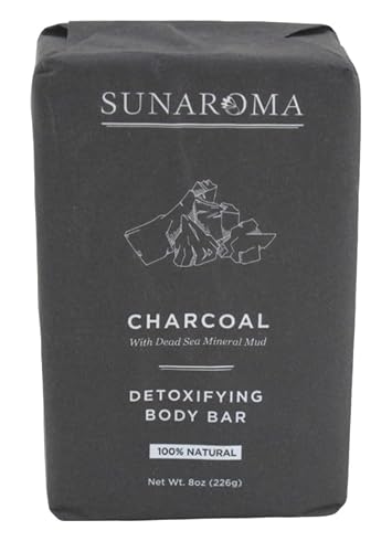 Sunaroma Soap Bar Charcoal With Bergamot Oil 8 Ounce (2 Pack) Beauty & Personal Care SUNAROMA