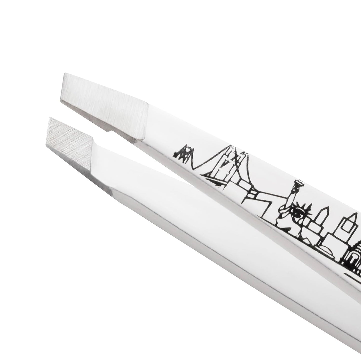 Tweezerman NYC Mini Slant Tweezer - For Eyebrows, Travel, Facial Hair Beauty and Personal Care Tweezerman