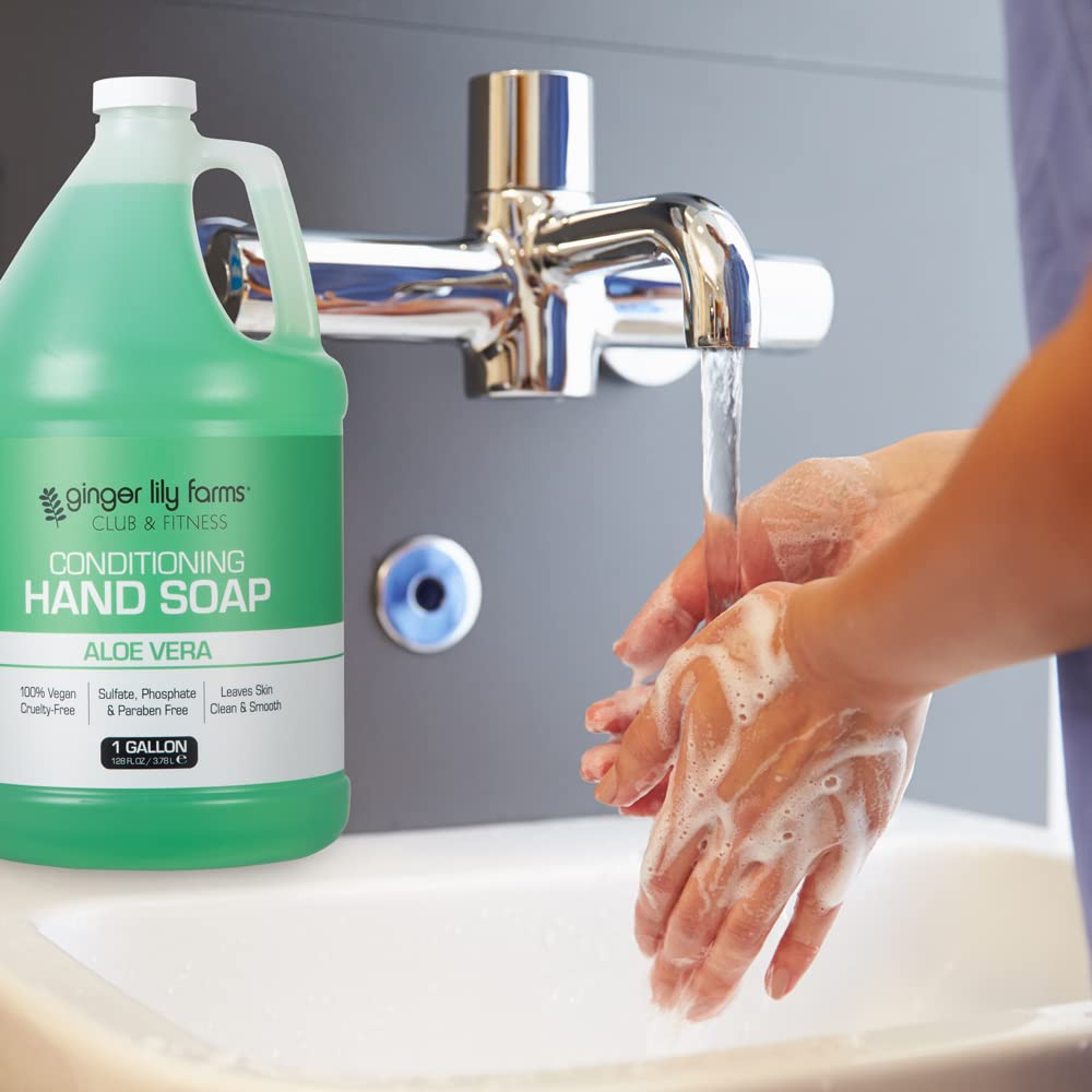 Ginger Lily Farms Club & Fitness Conditioning Liquid Hand Soap Refill, 100% Vegan & Cruelty-Free, Aloe Vera Scent, 1 Gallon (128 fl oz) Beauty & Personal Care Ginger Lily Farms
