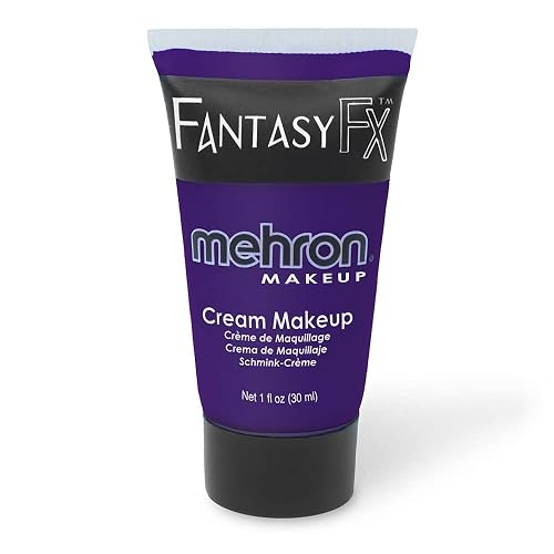 Mehron Makeup Fantasy FX Cream Makeup | Water Based | Halloween | Purple Face & Body Paint For Adults 1 fl oz (30ml) (Purple) Beauty & Personal Care Mehron