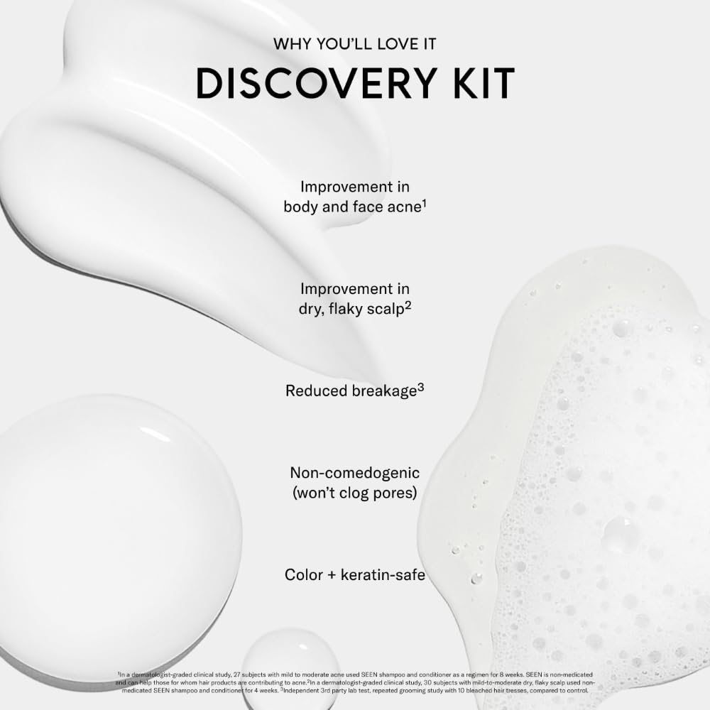 SEEN Discovery Kit - Fragrance Free - Non-Comedogenic Hair Set- Dermatologist-Developed - Safe for Sensitive, Eczema & Acne Prone Skin Beauty & Personal Care SEEN