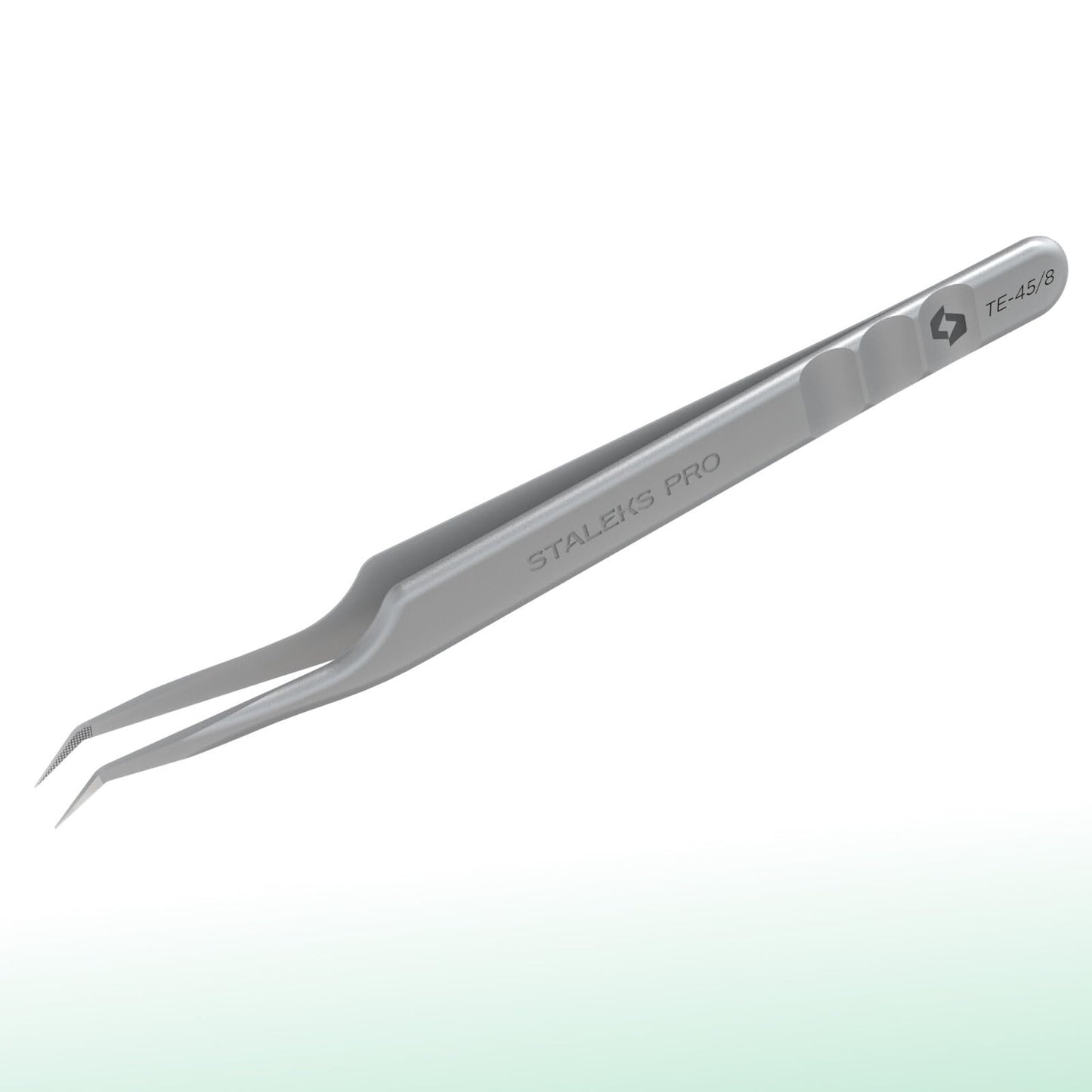 STALEKS PRO Expert 45 Type 8 Professional Eyelash Tweezers (Mini L-Shaped) - Stainless Steel with Nano-Notches for Volume & Mega-Volume Lash Beauty and Personal Care Staleks