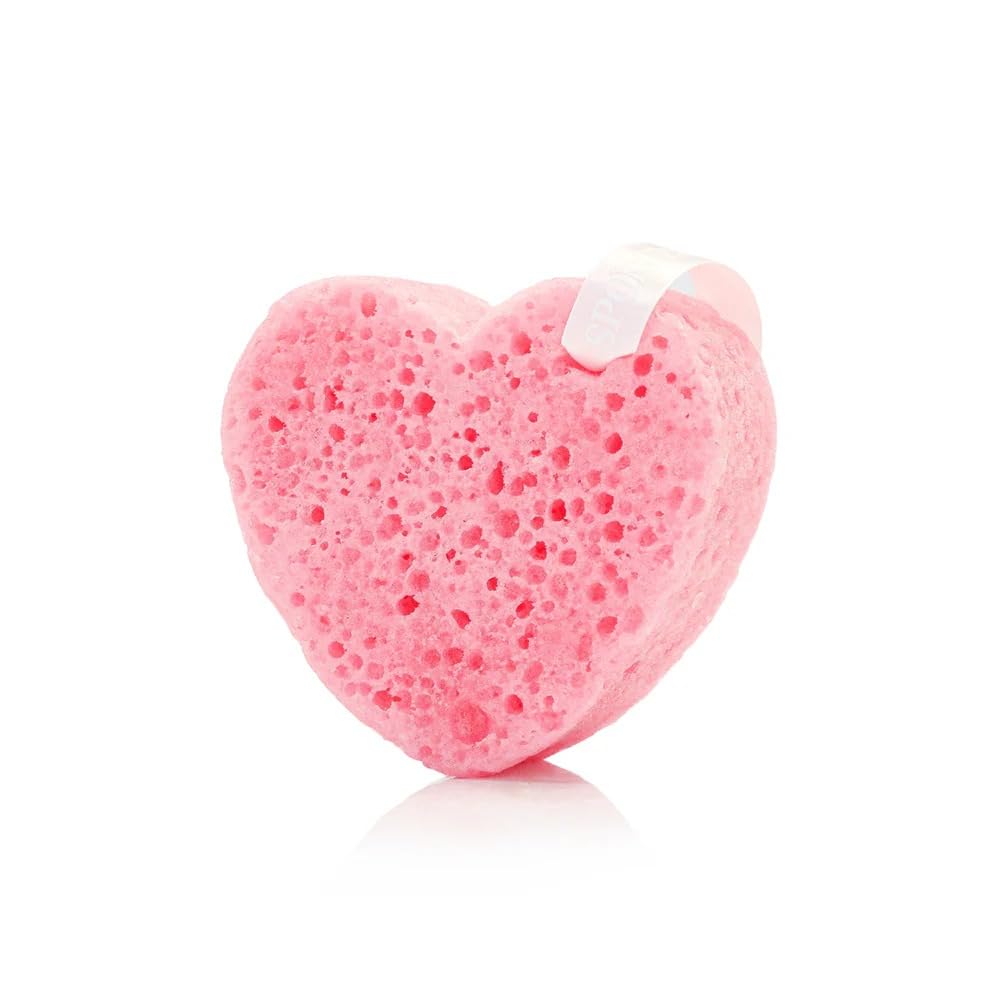 Spongellé Pink Camellia Heart Bath Sponge - Built-in Body Wash & Body Scrubber, Shower Loofah Sponge for Women - 20+ uses Beauty and Personal Care SPONGELLÉ