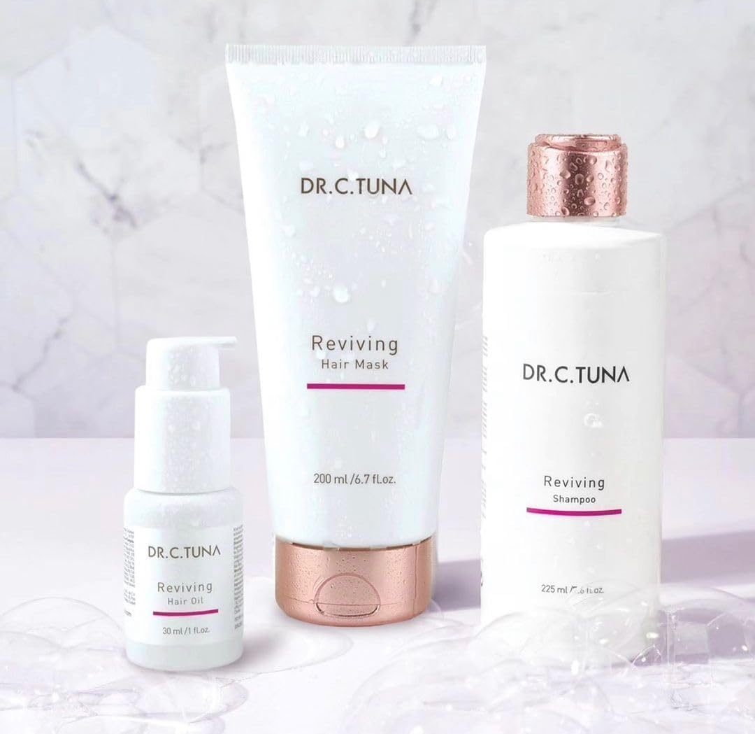 FARMASi 3 Pack Dr. C. Tuna Reviving Shampoo & Hair Mask & Hair Oil Gift Set, Complete Nourishing & Strengthening Hair Care Routine Beauty & Personal Care FARMASi