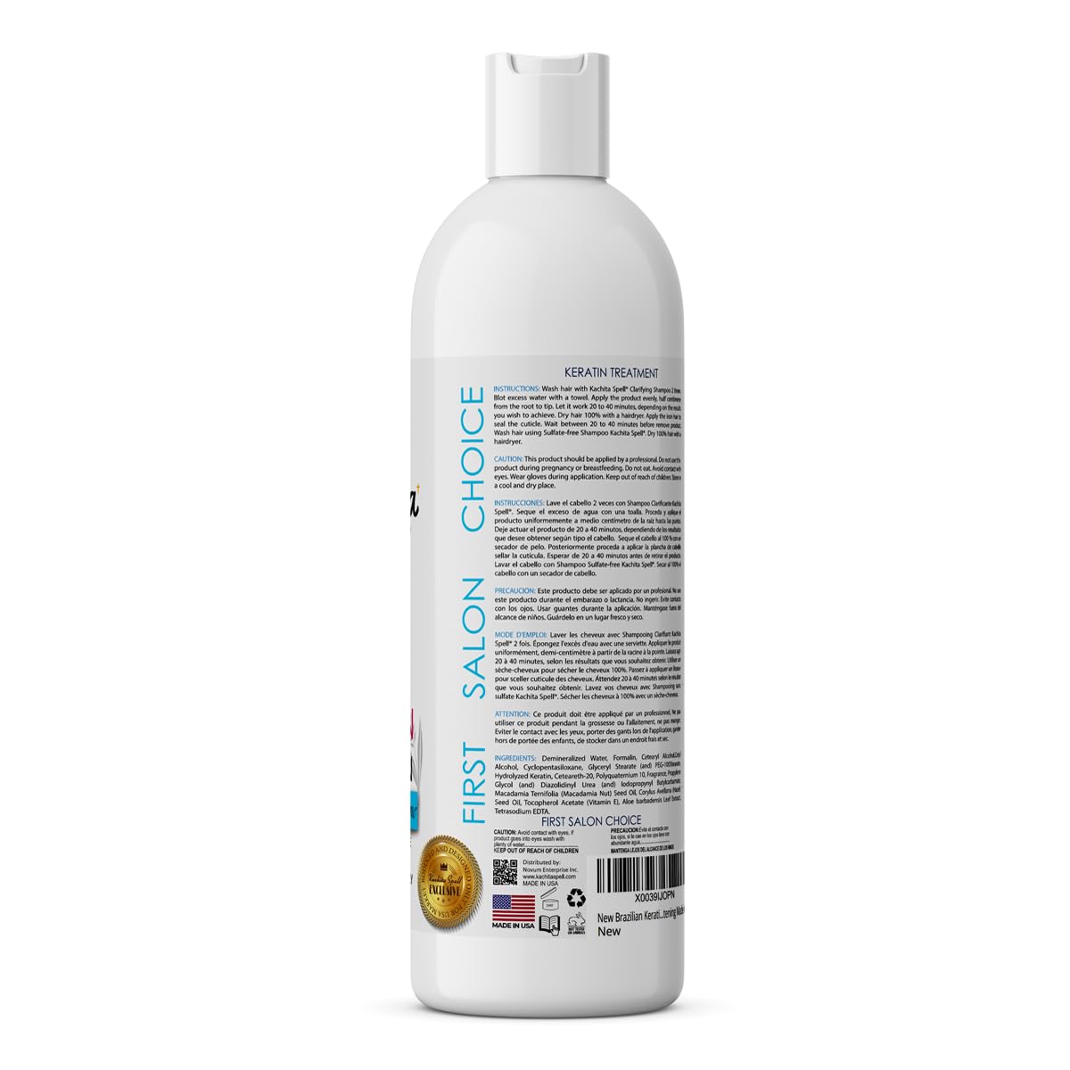 Full KIT New Brazilian Keratin Hair Blowout Treatment Kachita Spell Professional Results Straighten and Smooth Hair Beauty & Personal Care Kachita Spell